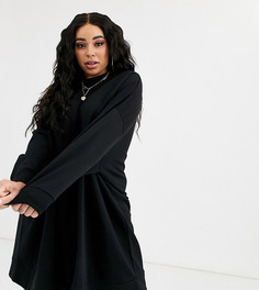 Черное трикотажное oversized-платье ASOS DESIGN Curve-Черный