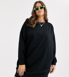 Трикотажное платье с передним карманом ASOS DESIGN Curve-Черный