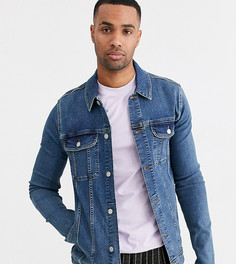 Выбеленная джинсовая куртка в стиле вестерн ASOS DESIGN Tall-Синий