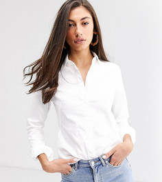 Приталенная рубашка из эластичного хлопка ASOS DESIGN Tall-Белый