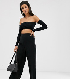 Брюки с широкими штанинами и завышенной талией ASOS DESIGN Tall-Черный