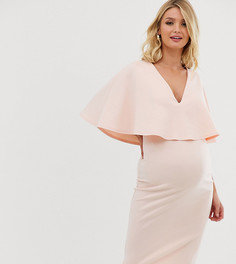 Облегающее двухслойное платье миди для кормящих мам ASOS DESIGN Maternity-Кремовый