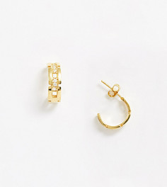 Серьги-кольца из позолоченного серебра с кристаллами ASOS DESIGN-Золотой