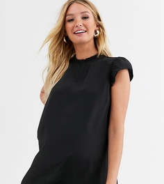 Черный свободный топ с оборками New Look Maternity