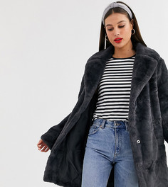 Серая шуба из искусственного меха New Look Tall-Серый