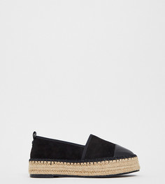 Эспадрильи для широкой стопы на платформе ASOS DESIGN-Черный