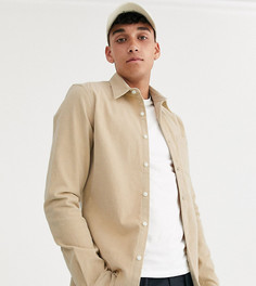 Бежевая эластичная рубашка из вельвета ASOS DESIGN Tall-Бежевый