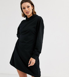 Черное платье-свитшот с капюшоном ASOS DESIGN Tall-Черный