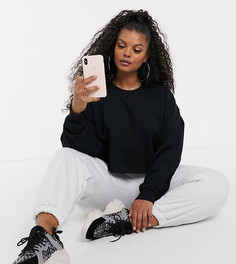 Черный короткий свитшот ASOS DESIGN Curve