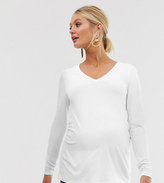 Белый лонгслив с V-образным вырезом ASOS DESIGN Maternity