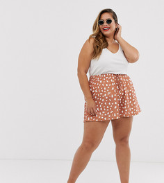 Фактурные присборенные шорты с принтом ASOS DESIGN Curve-Мульти