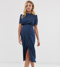 Чайное платье миди в горошек с пуговицами ASOS DESIGN Maternity-Мульти