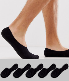 5 пар черных невидимых носков Brave Soul-Черный