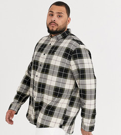 Рубашка в коричневую и черную клетку River Island Big & Tall-Светло-коричневый