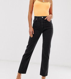 Черные выбеленные классические джинсы прямого кроя ASOS DESIGN Tall - Florence-Черный