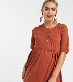 Свободный топ для кормления рыжего цвета на пуговицах ASOS DESIGN Maternity-Коричневый