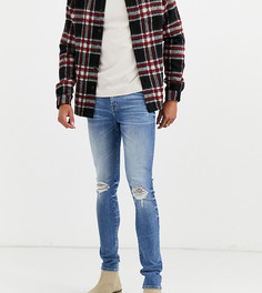 Супероблегающие джинсы с дырками на коленях ASOS DESIGN Tall-Синий
