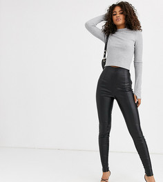 Брюки из искусственной кожи ASOS DESIGN Tall-Черный