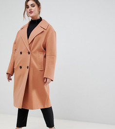 Классическое пальто ASOS DESIGN Curve-Коричневый
