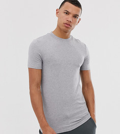 Серая обтягивающая футболка с круглым вырезом ASOS DESIGN Tall-Серый