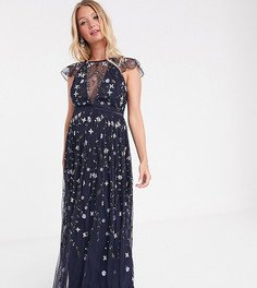 Сетчатое платье макси с цветочной вышивкой и пайетками ASOS DESIGN Maternity-Мульти