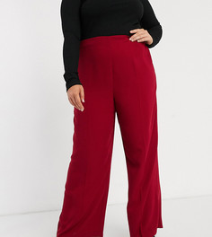 Широкие брюки с завышенной талией ASOS DESIGN Curve-Красный