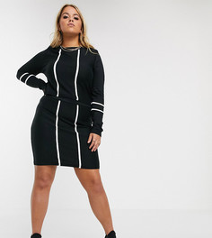 Мини-юбка от комплекта с контрастной отделкой ASOS DESIGN Curve-Мульти
