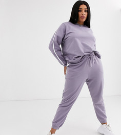 Спортивный костюм со свитшотом и джоггерами ASOS DESIGN Curve-Фиолетовый