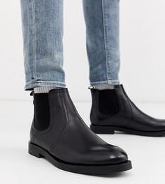 Черные ботинки челси для широкой стопы Base London Rosetti-Черный
