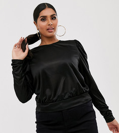 Черный свободный топ ASOS DESIGN Curve