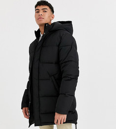 Черный oversize-пуховик ASOS DESIGN Tall