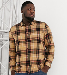 Рубашка в клетку тартан Topman Big & Tall-Светло-бежевый