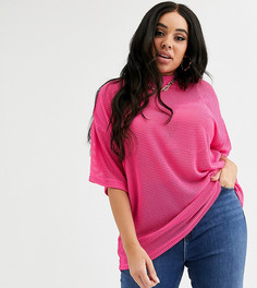 Oversize-футболка из сетки ASOS DESIGN Curve-Розовый