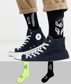 2 пары носков в спортивном стиле с принтом ASOS DESIGN - скидка-Мульти