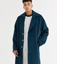 Пальто из ткани с добавлением шерсти ASOS WHITE Tall-Синий
