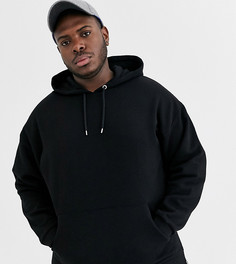 Oversize-худи черного цвета с серебристыми молниями ASOS DESIGN-Черный