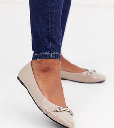 Бежевые балетки для широкой стопы ASOS DESIGN Layla-Бежевый