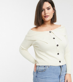 Кардиган ASOS DESIGN Curve-Кремовый