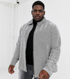 Рубашка с узором "в елочку" River Island Big & Tall-Серый