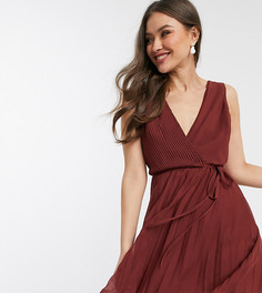 Платье мини с запахом и завязкой на талии ASOS DESIGN-Красный