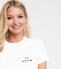 Футболка с сердцем и стрелой ASOS DESIGN Maternity-Белый