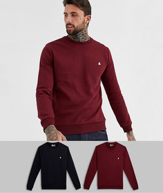 2 свитшота черного/бордового цвета ASOS DESIGN-Мульти