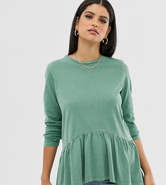 Свободный топ с длинными рукавами ASOS DESIGN Tall-Зеленый