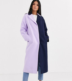 Пальто колор блок ASOS DESIGN Tall-Мульти