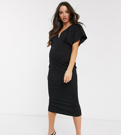 Платье миди с рукавами "летучая мышь" ASOS DESIGN Maternity-Черный