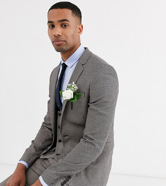 Светло-коричневый приталенный пиджак из фактурной ткани ASOS DESIGN Tall wedding