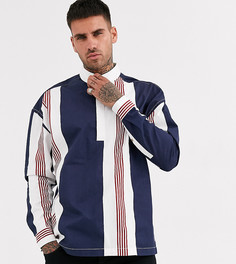 Oversize-рубашка регби в полоску в стиле 90-х ASOS DESIGN-Темно-синий