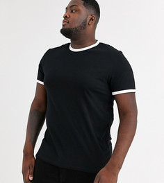 Черная футболка из органического хлопка ASOS DESIGN Plus-Мульти