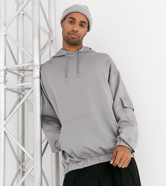 Oversize-худи ASOS DESIGN Tall-Серый