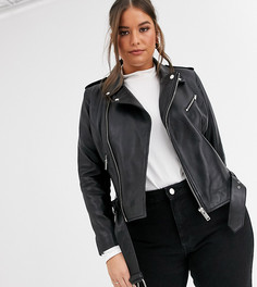 Кожаная куртка Barneys Originals Plus-Черный